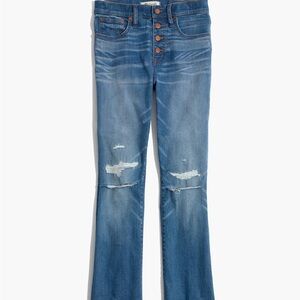 NWT Madewell Cali Demi-Boot Jeans in Bronson Wash:Button-Front Edition